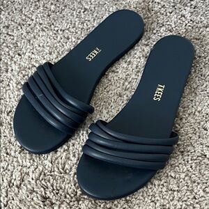 TKees Navy Blue Slide Sandals
